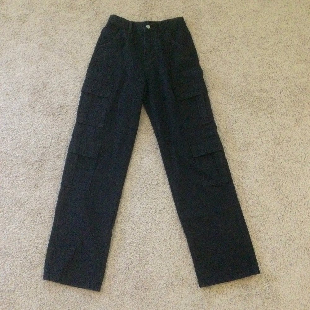 SHEIN Tall Flap Pocket Side Cargo Jeans, Black - BRAND NEW, SMALL